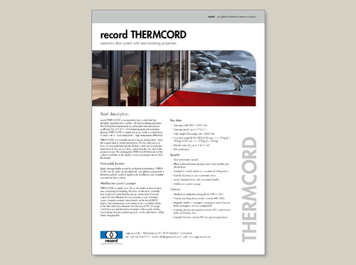 record THERMCORD – Factsheet