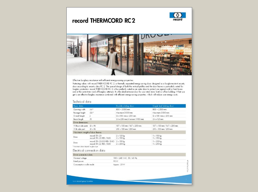 record THERMCORD RC 2 – Factsheet