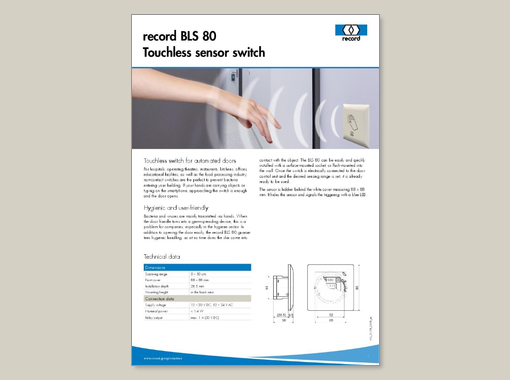 record BLS 80 – Touchless sensor switch