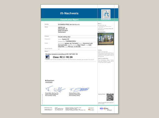 Record THERMCORD3 with RC 2, double sliding door