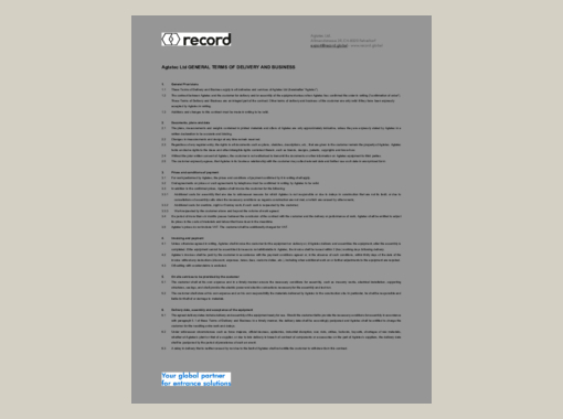 General Terms of Delivery and Business - agtatec ltd